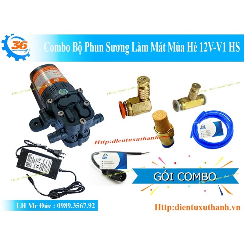 Combo Bộ Phun Sương Làm Mát Mùa Hè 12V