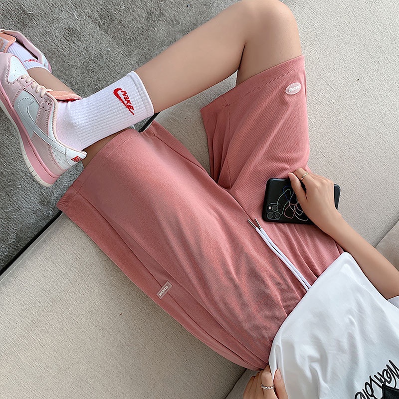 Quần Short Ống Rộng Lưng Cao Thời Trang Cho Cặp Đôi