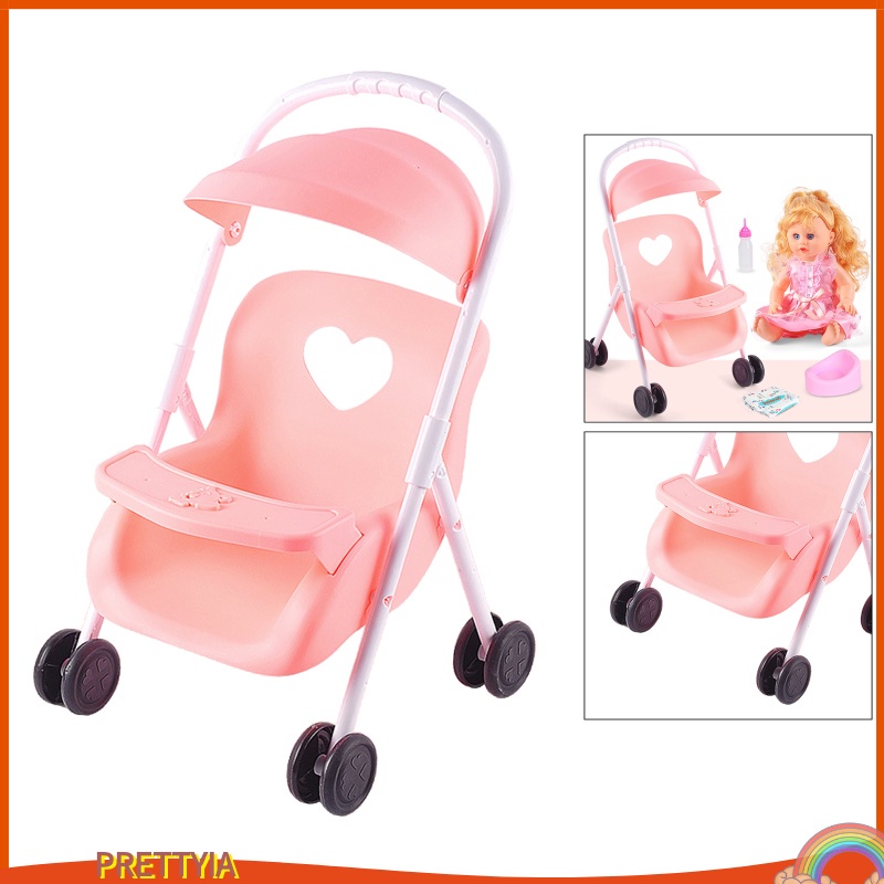Xe đẩy em bé mini bằng nhựa xinh xắn cho búp bê