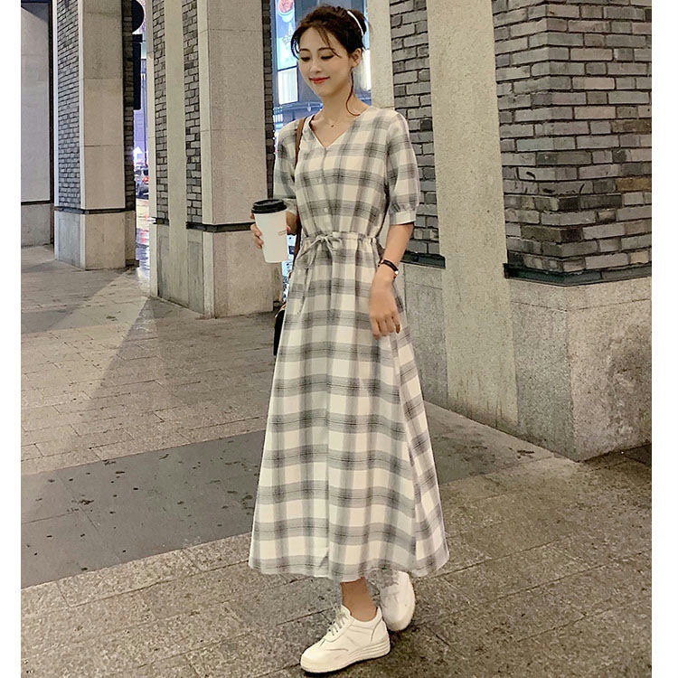 đầm dài đầm bigsize nữ đầm tay phồng đầm caro đầm nữ đầm dự tiệc sang trọng váy cổ v váy nữ xinh