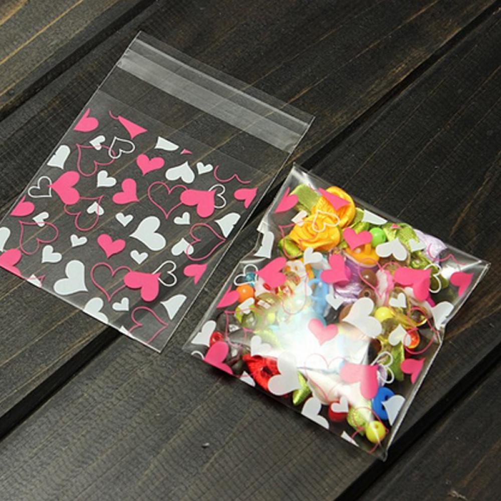 FASHYUNER Set 100 túi nhựa mini tự dính đựng bánh kẹo làm quà tặng tiện dụng