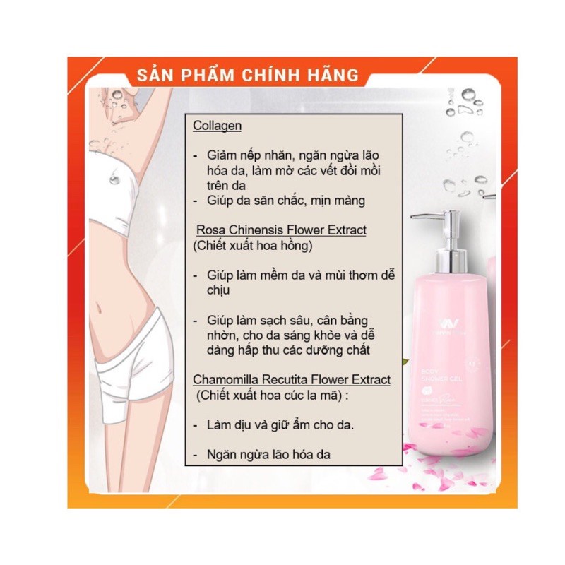 ( Chính hãng)SỮA TẮM DƯỠNG TRẮNG DA CHIẾT XUẤT HOA HỒNG - VINVIN SKIN TRẮNG HỒNG TỪ BÊN TRONG, NGĂN NGỪA LÃO HOÁ | BigBuy360 - bigbuy360.vn