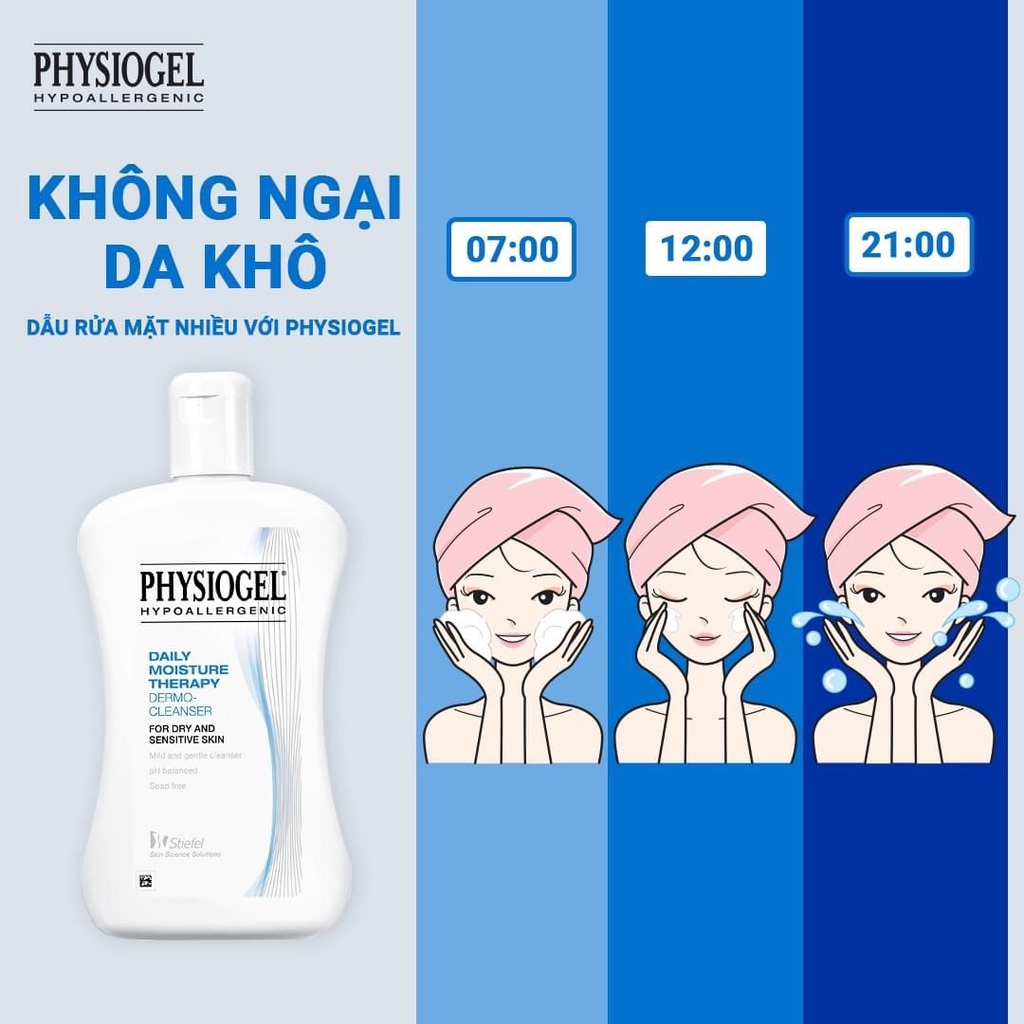 Sữa Rửa Mặt Physiogel Daily Moisture Therapy Dermo Cleanser 150ml/T7/2023