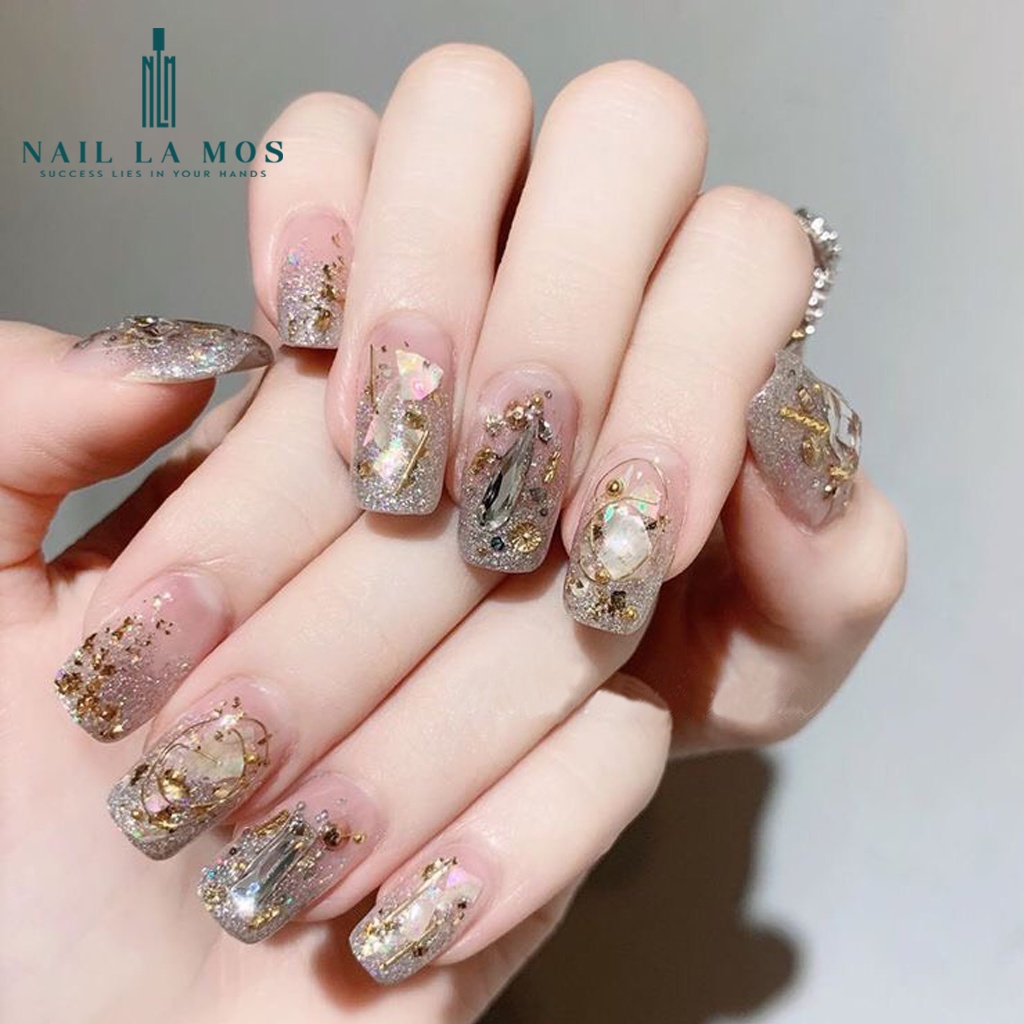Xà cừ trắng nail siêu mỏng ánh ngọc trai – xà cừ nail trang trí móng tay đắp gel ẩn phong cách Hàn Nhật