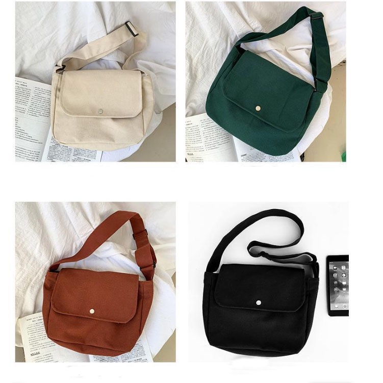 Túi đeo chéo đi làm, đi học đẹp, giá rẻ, vải canvas thời trang unisex