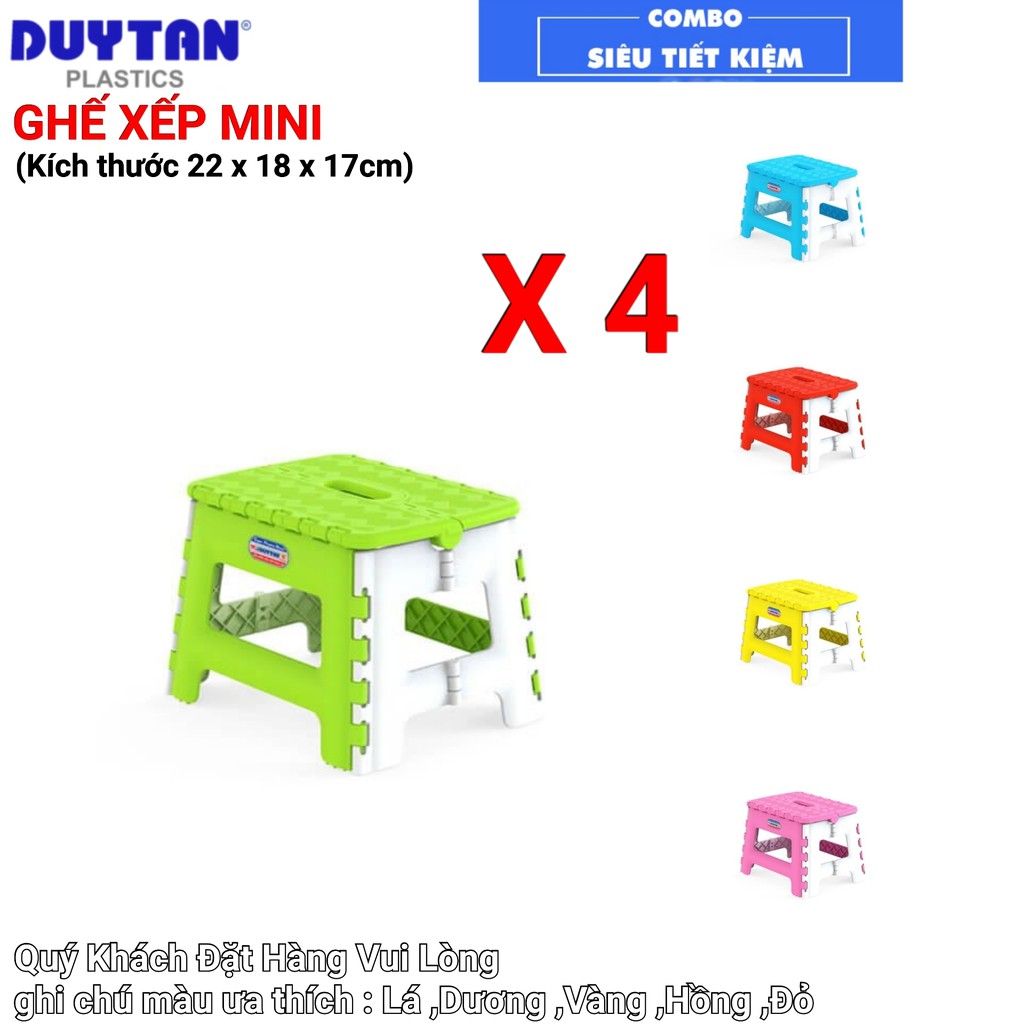 Ghế nhựa xếp MINI Nhựa Duy Tân -COMBO 4 Cái