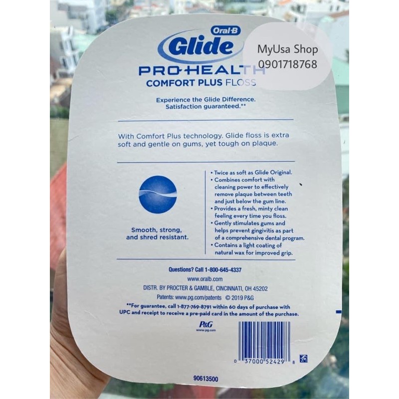 Chỉ nha khoa Glide ❤️ Chỉ nha khoa Oral - B Glide Comfort Plus Floss 264m của Mỹ