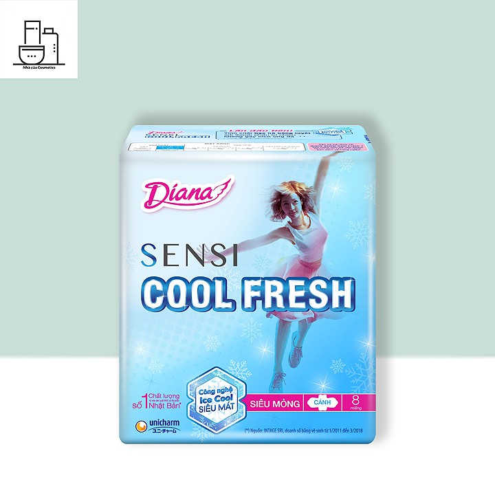 Băng Vệ Sinh Diana Cool Fresh Siêu Mỏng Gói 8 Miếng