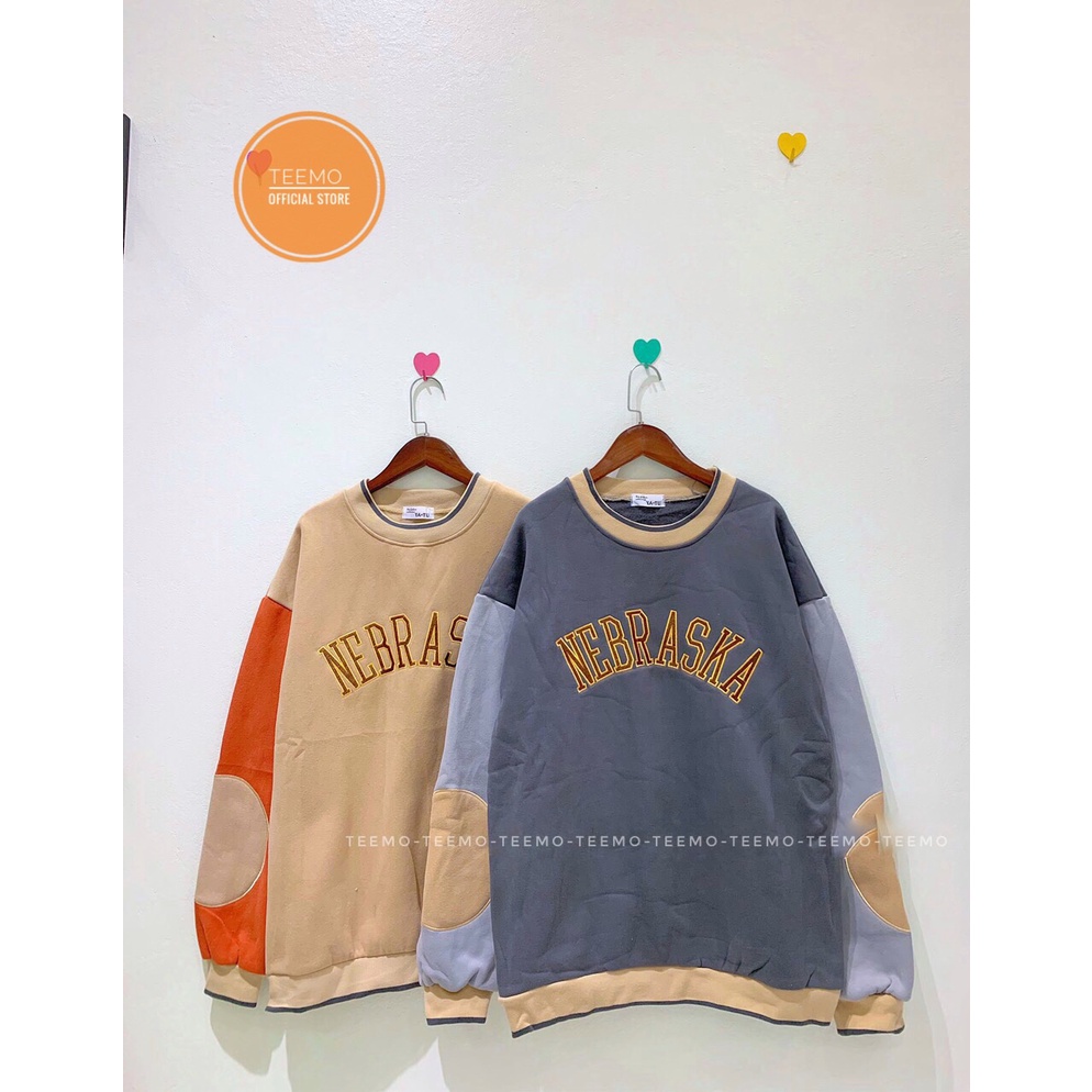 Áo sweater phối màu tay,áo nỉ unisex nam nữ chất dày dặn thu đông 2110A03 (Có sẵn/ảnh thật)