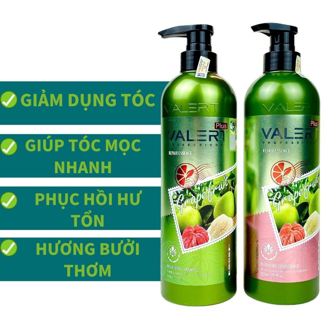 [ Chính Hãng Mẫu 2021 ] Cặp Dầu Gội Bưởi, Dầu Xả Bưởi GRAPEFRUIT PLUS Chống Rụng Tóc Phục Hồi Hư Tổn 850MLx2