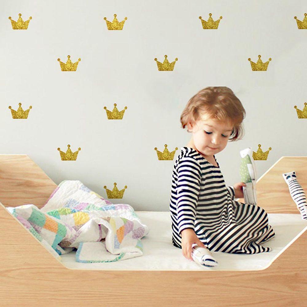 Set 15 Miếng Dán Tường Hình Vương Miện Dễ Thương Trang Trí Phòng Bé DIY