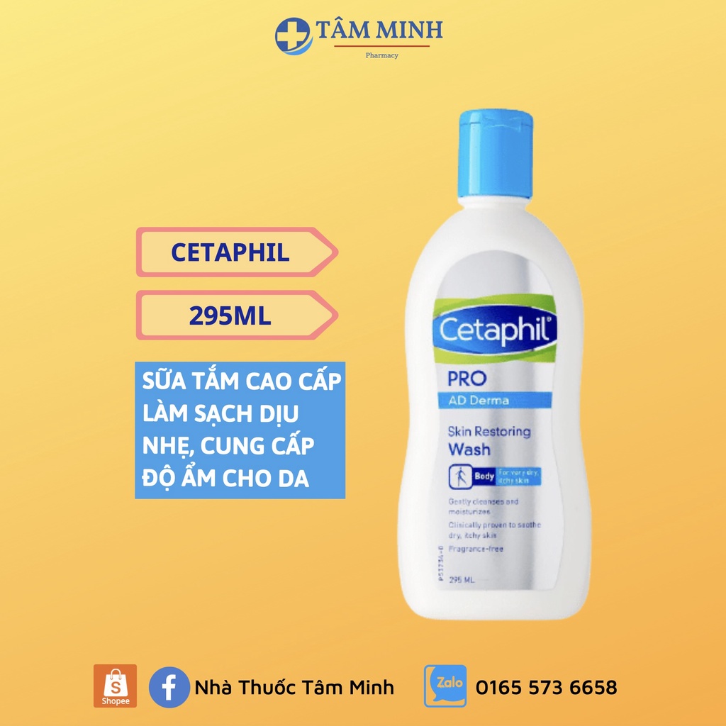 SỮA TẮM CETAPHIL DÀNH CHO DA CƠ ĐỊA KHÔ CETAPHIL PRO AD DERMA WASH 295 ML
