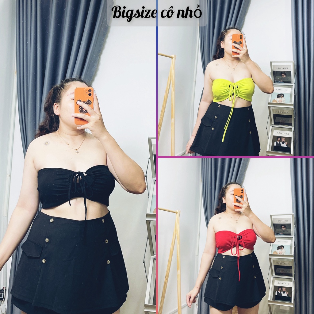 Set Áo Bra Với Quần Đùi Rút Bigsize Đi Biển,Set Đi Du Lịch Mặc Mát Gợi Cảm MÃ A19&amp;QĐR