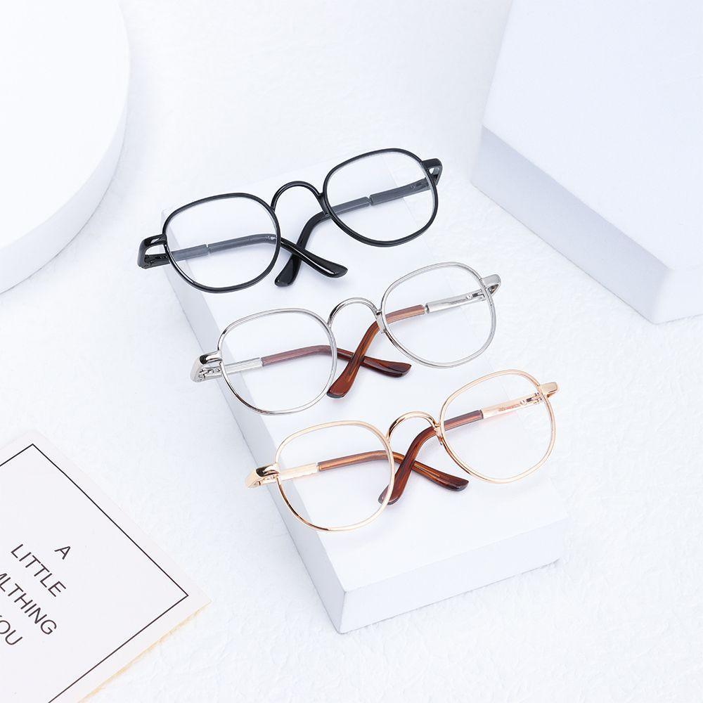 Mắt Kính Gọng Tròn Mini Bằng Kim Loại Dễ Thương Cho Búp Bê Tỉ Lệ 1 / 6
