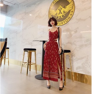 Maxi hở lưng khoét eo