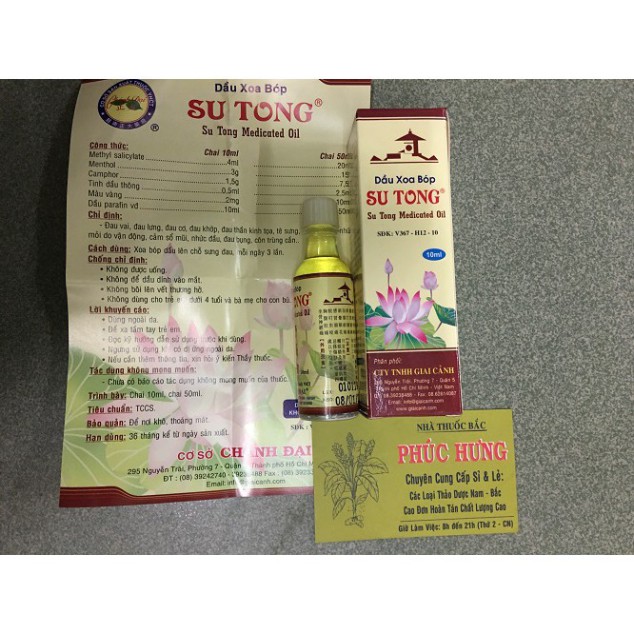 Freeship Dầu xoa bóp SuTong_50ml