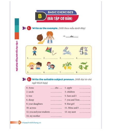 Sách Combo English Grammar For Kids - Ngữ Pháp Tiếng Anh Tiểu Học - Tập 1 +Tập 2 + tập 3 (Có Đáp Án)