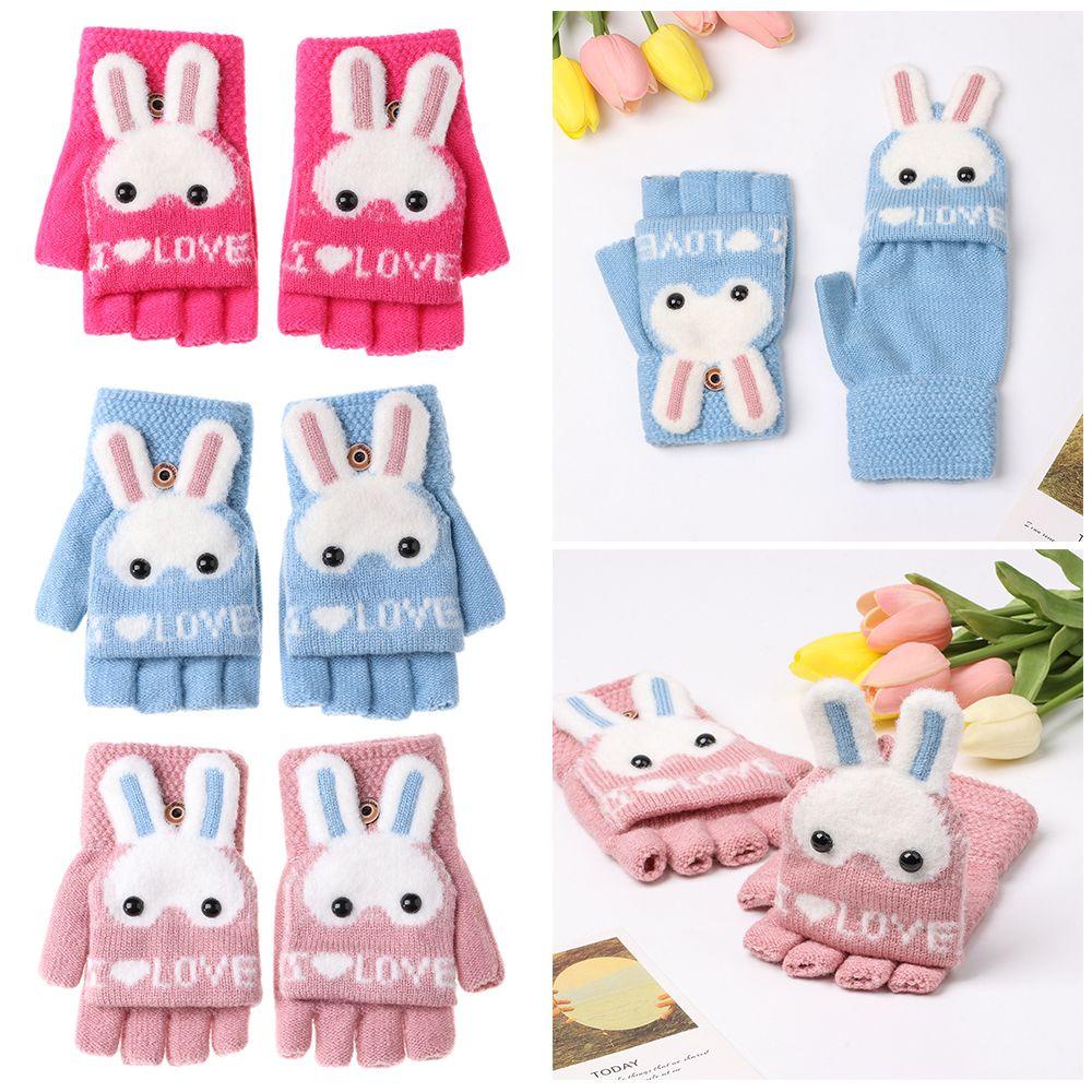 Găng Tay Dày Dặn Ấm Áp Kiểu Hoạt Hình Thỏ Đáng Yêu Cho Bé
