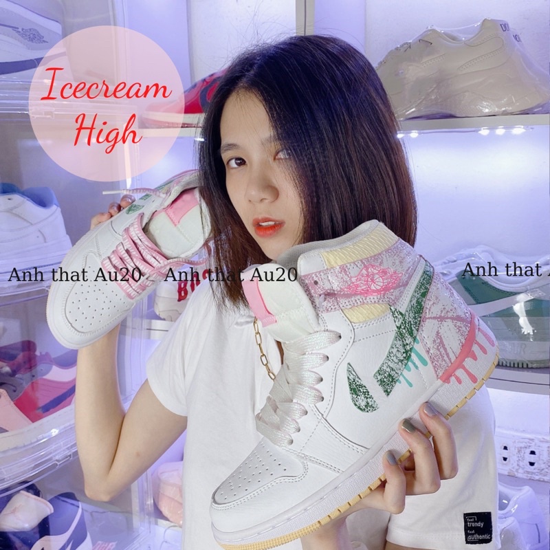 [Ảnh Thật]Giày Thể Thao Sneaker Nữ IceCream low Dâu Tây Ngọt Ngào