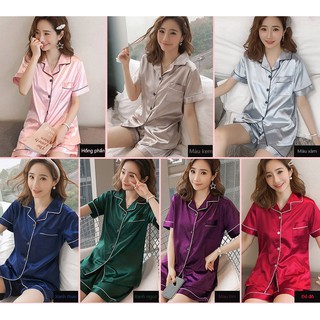 BỘ PIJAMA LỤA  -  ÁO CỘC QUẦN ĐÙI - THỜI TRANG CAO CẤP
