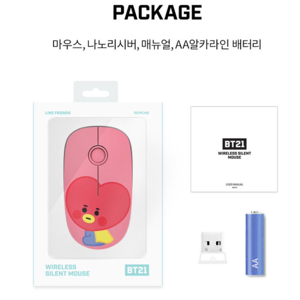 Chuột không dây chống ồn BT21 Baby Mouse chính hãng nhập khẩu Royche