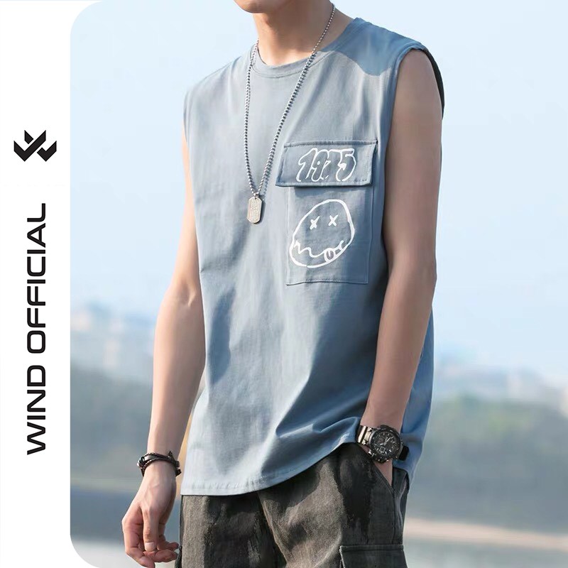 Áo tanktop unisex WIND form rộng ba lỗ 1975 thun cotton nam nữ oversize