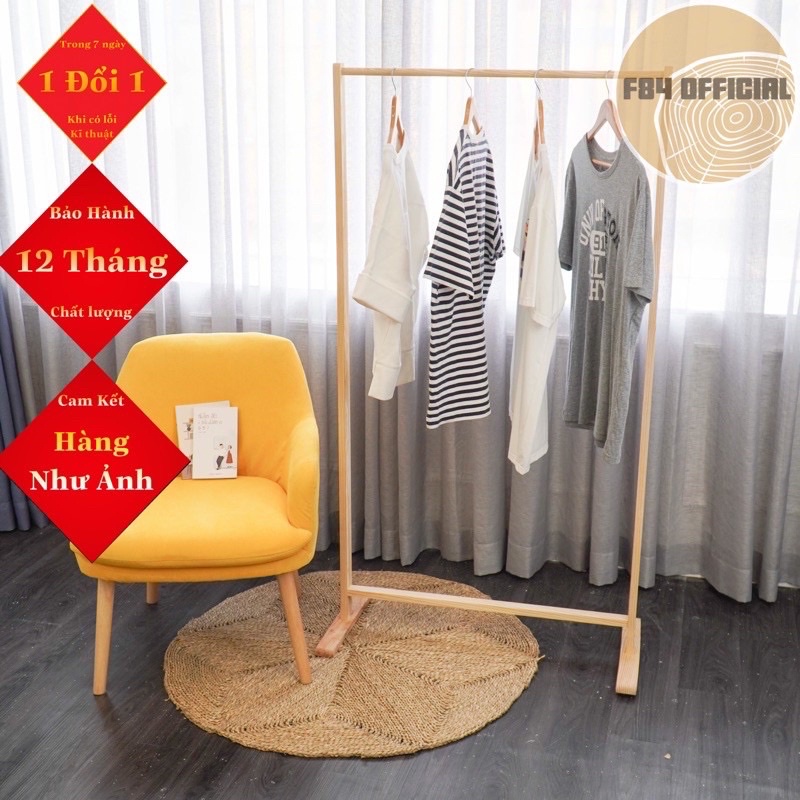 [GIÁ TẬN XƯỞNG] Giá Treo Quần Áo Thanh Đơn - BIG SIZE 1M5 Treo Được Đồ Dài - Gỗ Thông Mỹ  - BH 1 năm