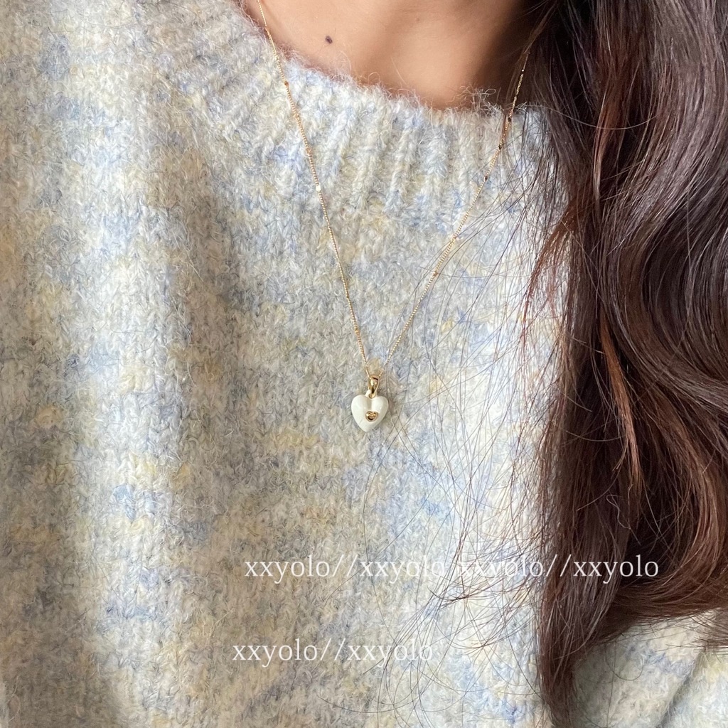 Vòng cổ Mặt Hình Trái Tim Nhiều Màu Sắc Phong Cách Hàn Quốc Sang Trọng