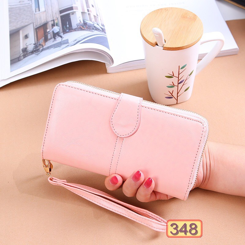 Ví Dài Thời Trang Nam Nữ V348 Khóa Kéo Có Dây Cầm Tay Sang Chảnh - Hazo