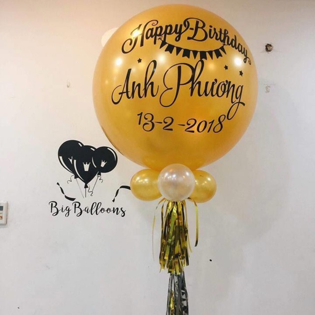 Combo bóng jumbo màu trơn in chữ kèm đầy đủ nguyên liệu tự làm