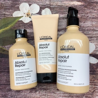 Dầu gội xả phục hồi tóc Loreal Serie Expert Lipidium Absolut Repair Instant resurfacing 200ml/300ml/500ml CH