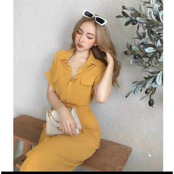 SÉT ĐŨI QUẦN DÀI ỐNG RỘNG PHỐI ÁO SƠ MI NẮP TÚI TÔN DÁNG SIÊU XINH CHO CÁC CHỊ EM