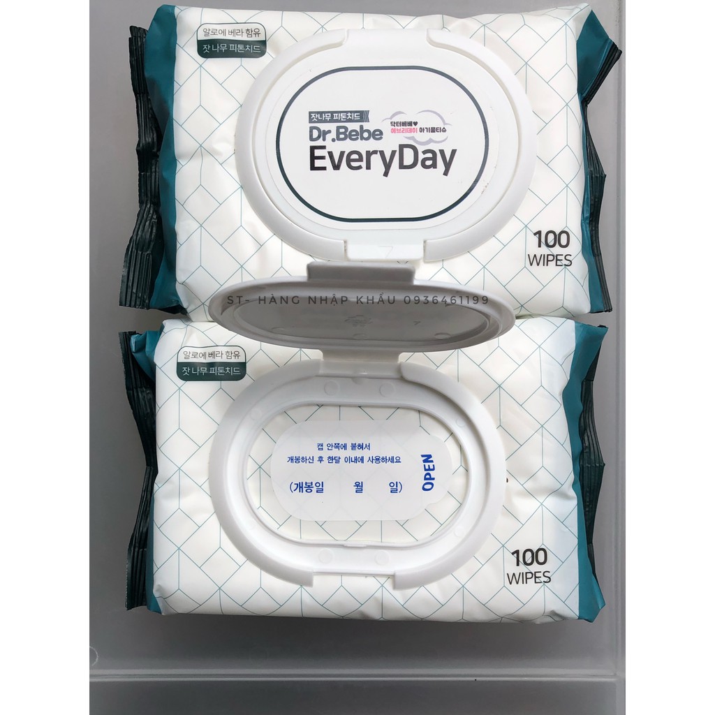 Khăn, giấy Ướt Đa Năng Tẩy Trang Dr.Bebe EveryDay Hàn Quốc 100 Miếng