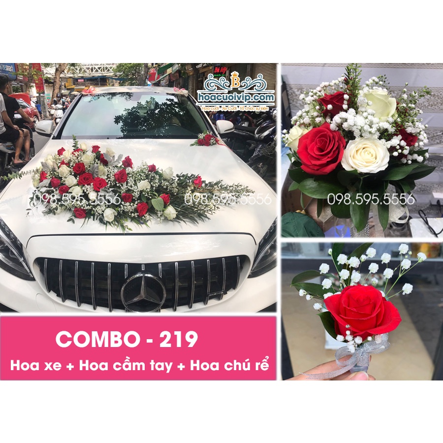 Hoa Tươi Trang trí Xe Cưới trọn gói [Now Ship Nội Thành Hà Nội]