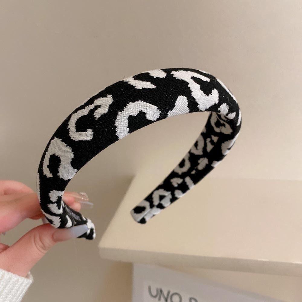 Băng Đô Cài Tóc Bản Rộng Không Trượt In Họa Tiết Da Báo Dành Cho Cô Dâu