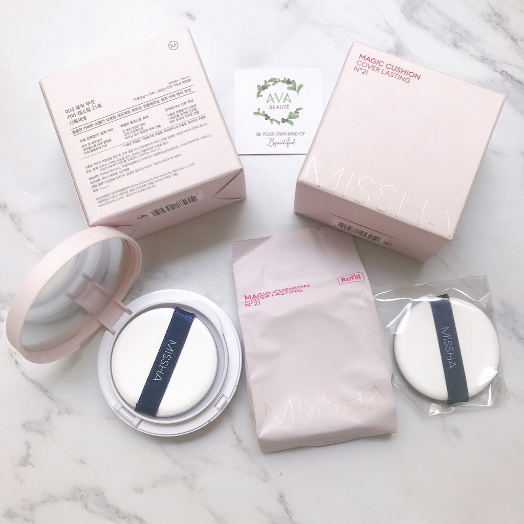 [Set 2 Lõi] Phấn Nước Che Phủ Tốt, Lâu Trôi Missha Magic Cushion Cover Lasting SPF50+ PA+++