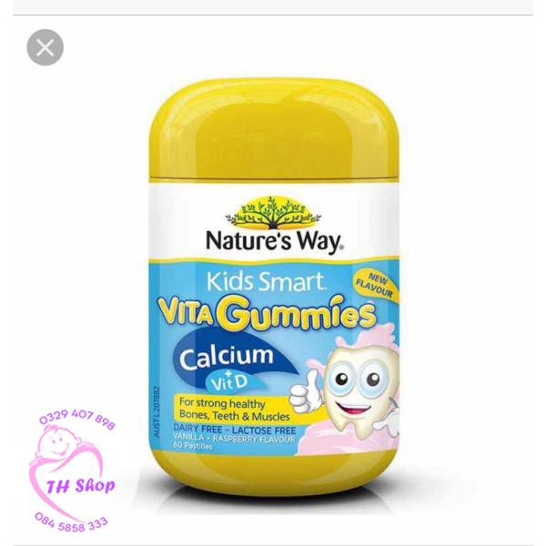  Kẹo Gummies Vitamin D & Calcium Nature's Way 60 Viên( Kẹo Dẻo Gôm Canxi Vitamin D)