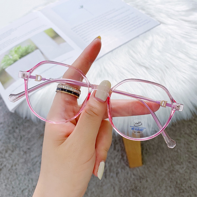 Mắt Kính Hình Oval Chống Ánh Sáng Xanh Phong Cách Retro Thời Trang