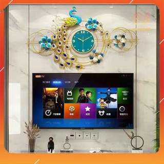 Derco trang trí, đồng hồ treo tường, đồng hồ trang trí decor chim công mã a2923