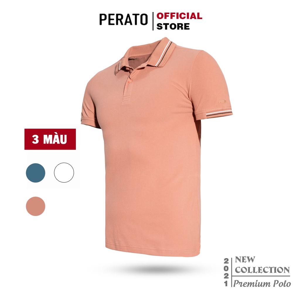[MUA 2 GIẢM 40K] Áo Polo Nam PERATO (3 màu) Premium Phối Viền, Chất Liệu Thun Co Giãn, Thấm Hút Tốt
