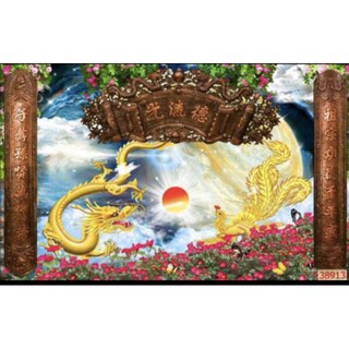 tranh 3D dán tường bàn thờ, phòng thờ 100x130cm