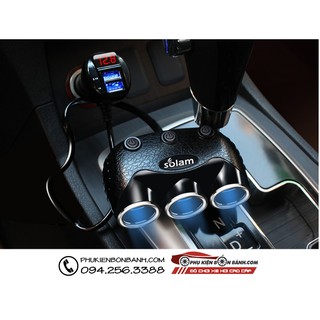 BỘ CHIA 3 TẨU SẠC CAO CẤP SOLAM TRÊN Ô TÔ
