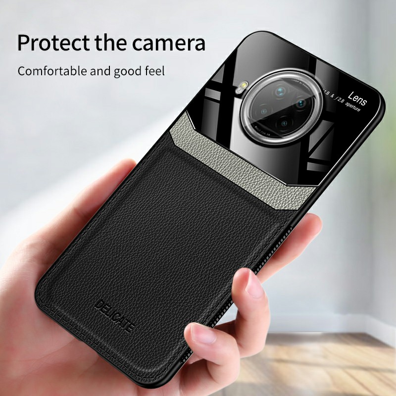 Ốp lưng Xiaomi Mi 10T Lite / Note 9 Pro 5G da kính thời trang cao cấp