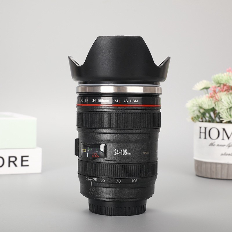 Cốc Giữ Nhiệt Cà Phê Tự Động Khuấy Hình Ống Kính Lens Máy Ảnh