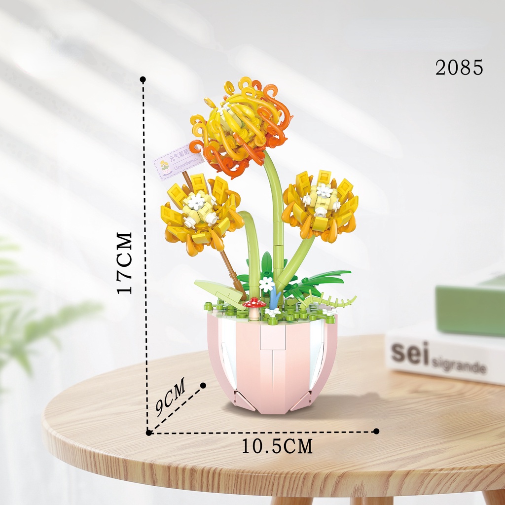 Mô Hình Đồ Chơi Lắp Ráp Chậu Cây Sen 2084