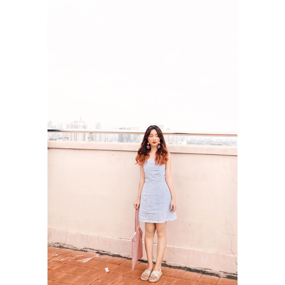 Đầm caro 2 dây | BigBuy360 - bigbuy360.vn