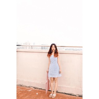 Đầm caro 2 dây