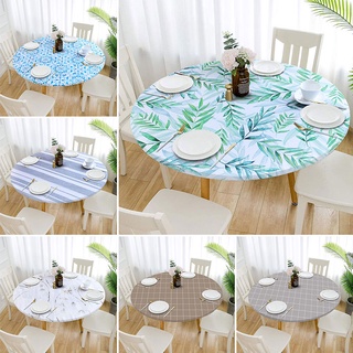 Vỏ Bọc Bàn Hình Tròn Chống Trượt/ Chống Thấm Nước Co Giãn In Họa Tiết Độc Đáo Trang Trí Nhà Cửa