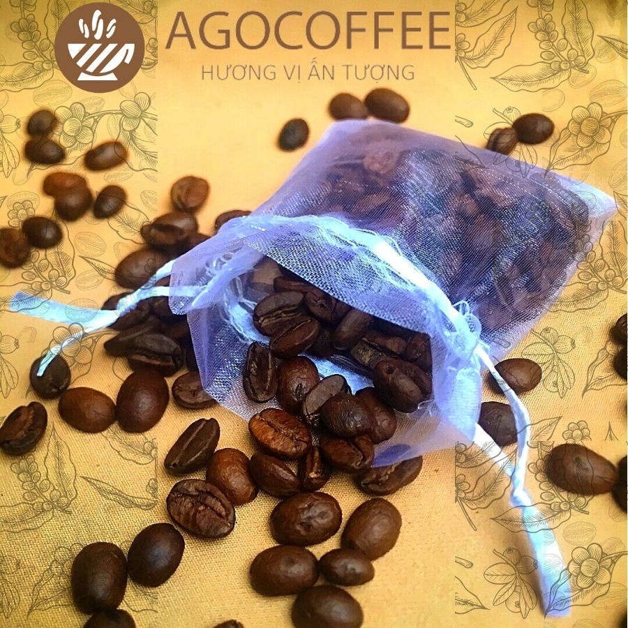 Túi thơm cà phê hạt rang nguyên chất 100% Agocoffee làm thơm, trang trí và khử mùi
