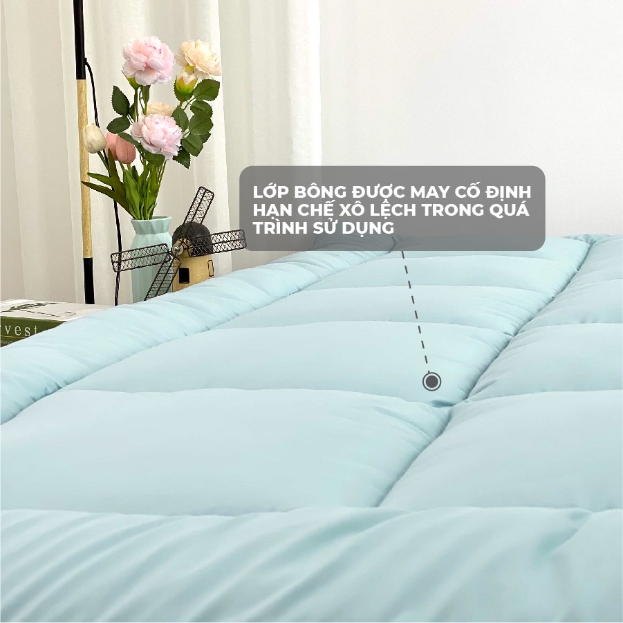 Topper nệm K-Bedding By Everon chất liệu microfiber, dày 5cm Giao màu ngẫu nhiên